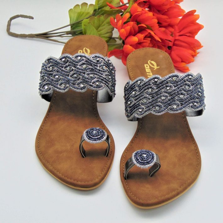 Wavy Designer Blue Sandals